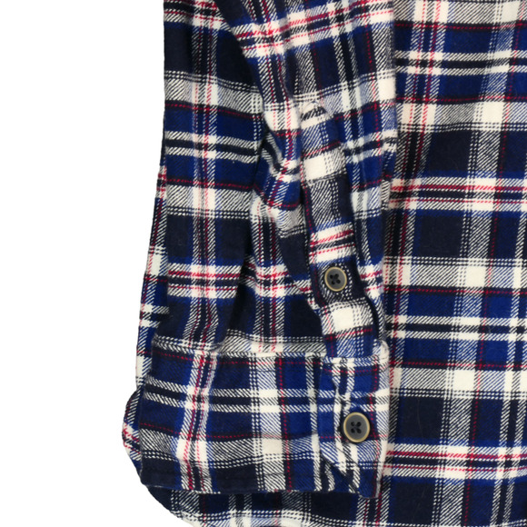 Jachs Flannel Shirt Men L Blue Plaid Cotton Workwear Utility Outdoor Classic - Picture 5 of 12